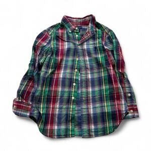 Ralph Lauren Boys Multi-Plaid Cotton Button Down Shirt Size Small - 8